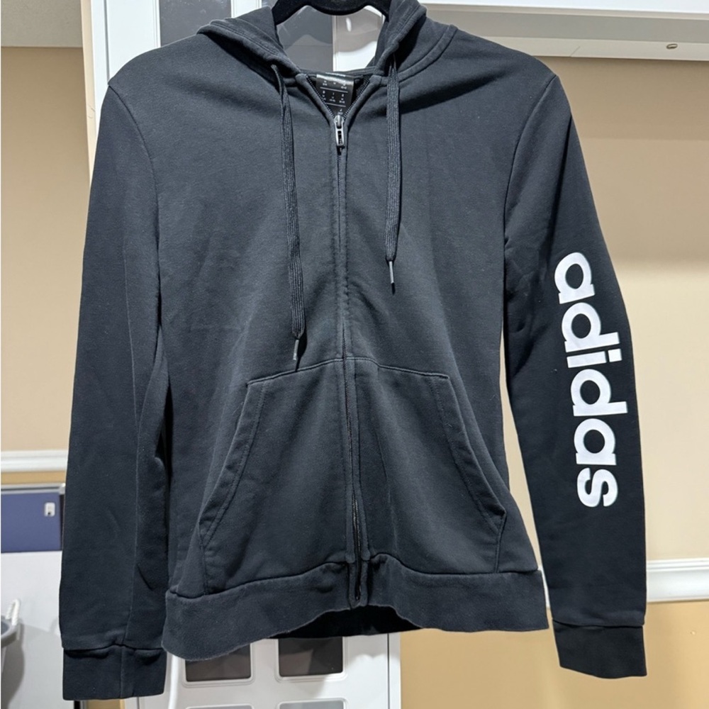 Adidas Black Zip-Up Hoodie